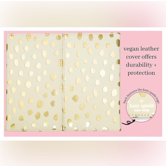 NWT Kate Spade Desktop Weekly Calendar and Folio in Flamingo Dot - Picture 3 of 7